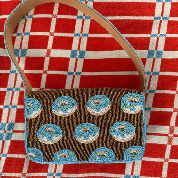 Used 1x Anthropologie Fiona Beaded Bag- Donut - Picture 3 of 5